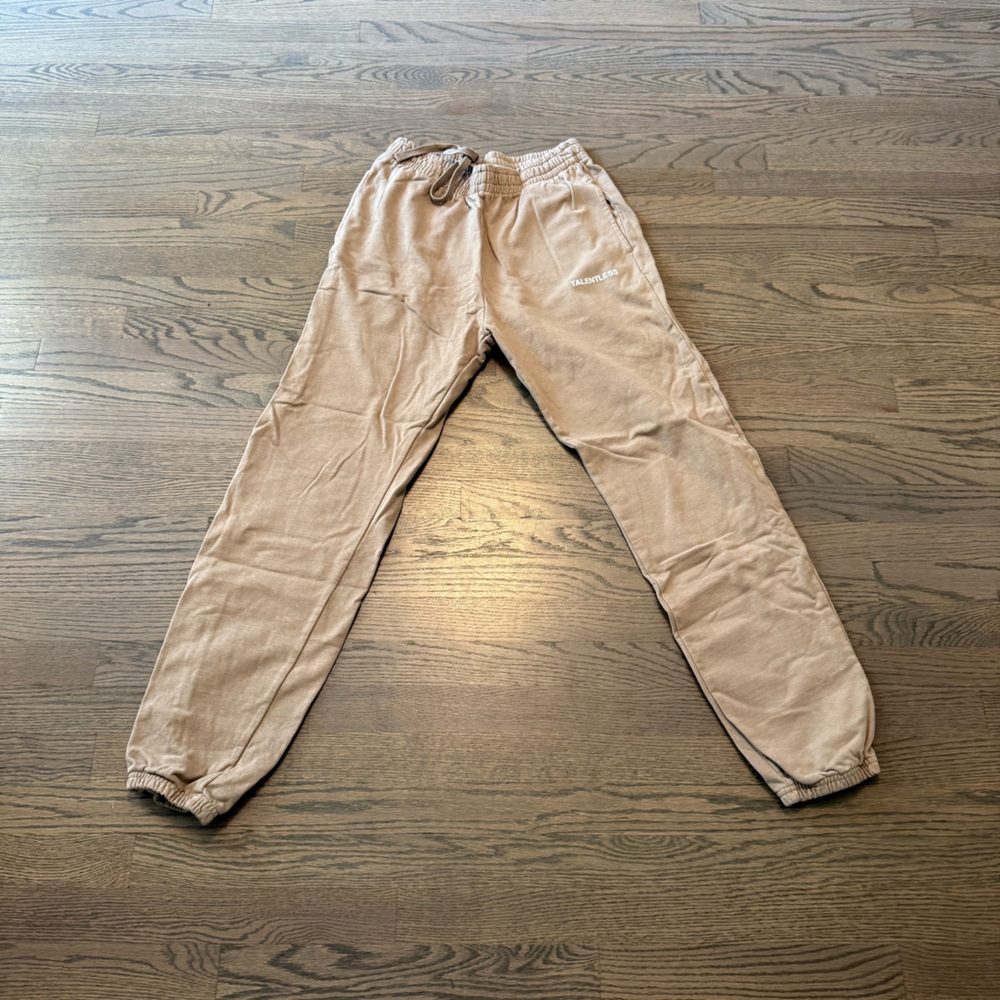 TALENTLESS tan sweatpants in excellent condition.
